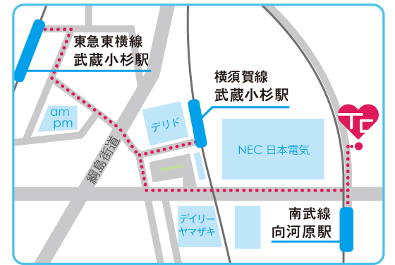 武蔵小杉の地図